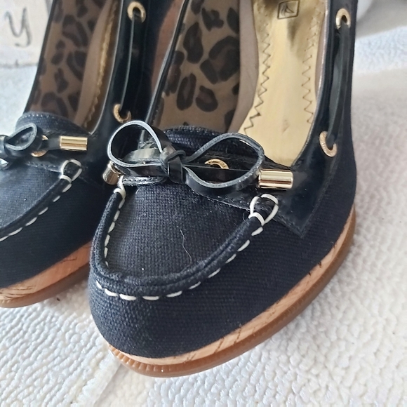 Sperry Topsider wedge heels pumps black - Picture 6 of 14